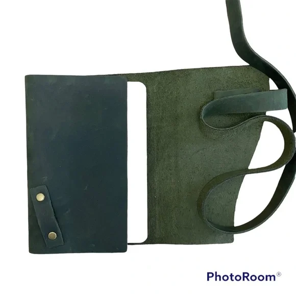 Portland Leather Goods Journal Mossy Green Brushed Leather Lined Pages New! - Picture 3 of 6